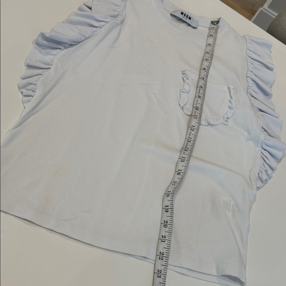 MSGM White Ruffle Top - Picture 7 of 12